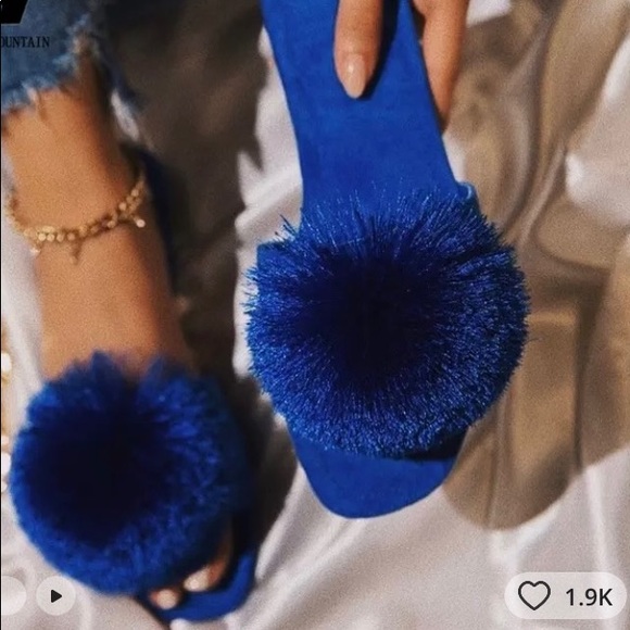 Brand new Pom Pom royal blue slides, size 42 - Picture 5 of 6